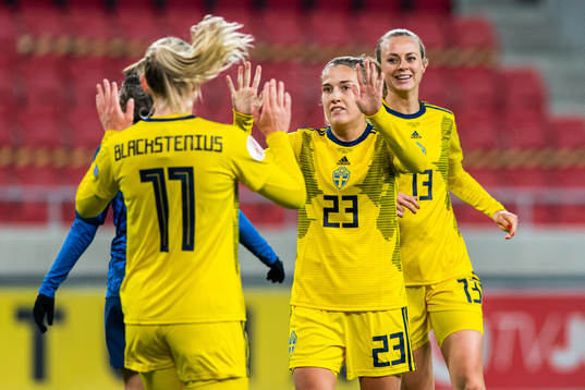 Filippa Angeldal of Sweden celebrates