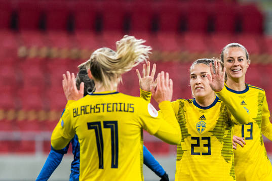 Filippa Angeldahl of Sweden celebrates