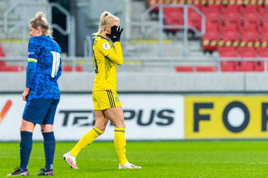 Sofia Jakobsson of Sweden looks dejected