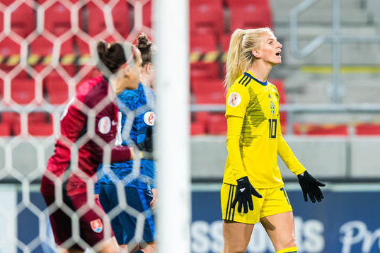 Sofia Jakobsson of Sweden looks dejected