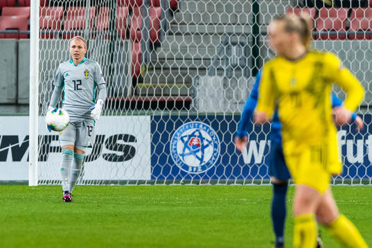 Goalkeeper Jennifer Falk of Sweden