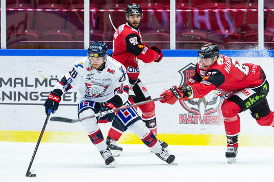 Linköpings Jaakko Rissanen och Malmö Redhawks Fredrik