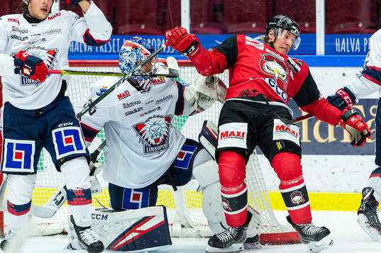 Linköpings målvakt Niklas Lundström och Malmö Redhawks