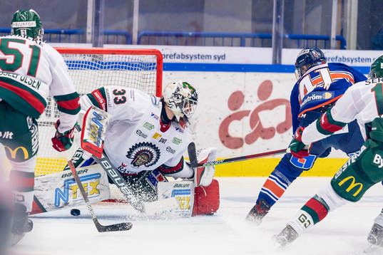 Växjös Ludvig Nilsson gör mål 3-0 bakom Frölundas