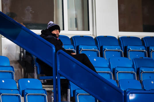 Filippo Giovagnoli, head coach of Dundalk, in the stands