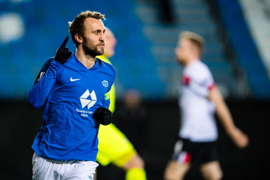 Magnus Wolff Eikrem of Molde celebrates