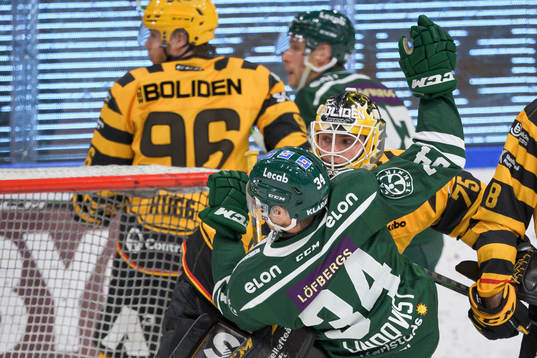 Skellefteås målvakt Arvid Söderblom och Färjestads