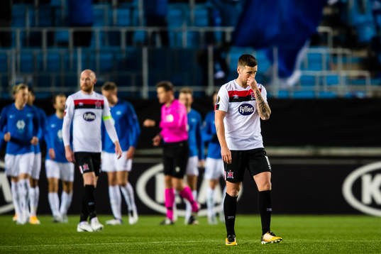 Patrick McEleney of Dundalk looks dejected