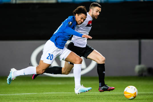 Henry Swenson Wingo of Molde and Michael Duffy of Dundalk