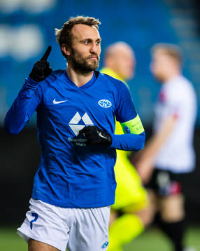 Magnus Wolff Eikrem of Molde celebrates