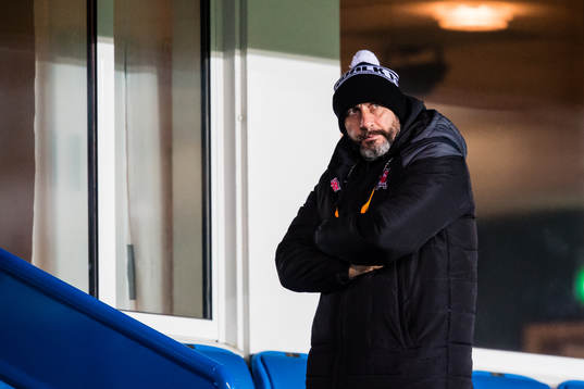 Filippo Giovagnoli, head coach of Dundalk,  in the stands