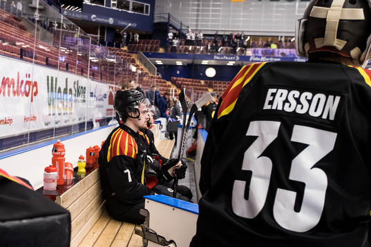 Brynäs Marcus Björk  deppar i båset