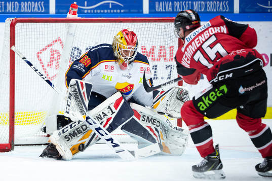 Djurgårdens målvakt Mantas Armalis och Malmö Redhawks