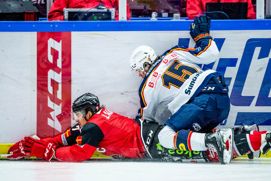 Djurgårdens Dominik Bokk och Malmö Redhawks Oliver