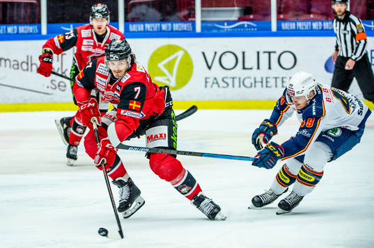 Malmö Redhawks Oliver Lauridsen mot Djurgårdens Rhett