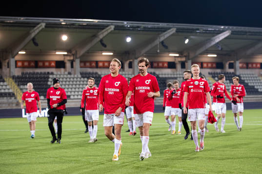 Degerfors Villiam Dahlström och Sebastian Olsson jublar