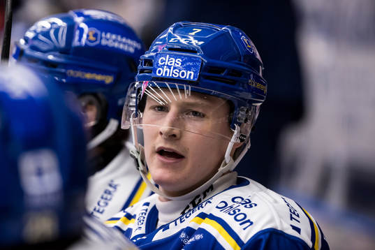 Leksands Lucas Nordsäterunder ishockeymatchen i SHL mellan