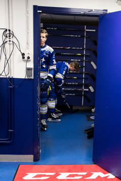 Leksands Peter Cehlarik och Leksands Calle Själin innan
