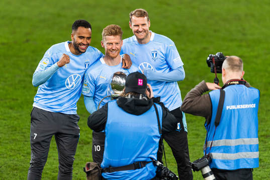Malmö FFs Isaac Kiese Thelin, Anders Christiansen och Ola