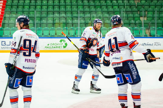 Växjös Joel Persson och Ilari Melart och Ludvig Nilsson