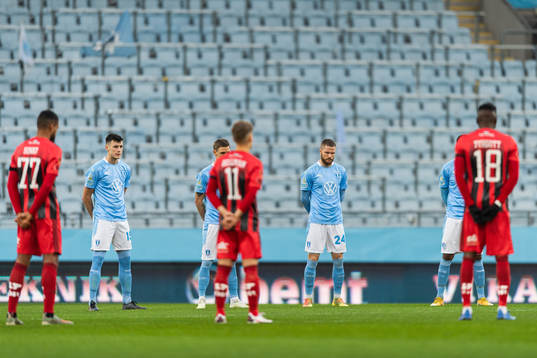 Malmö FFs Anel Ahmedhodzic och Lasse Nielsen i en tyst