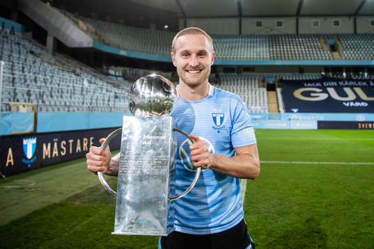 Malmö FFs Franz Brorsson jublar med Lennart Johanssons