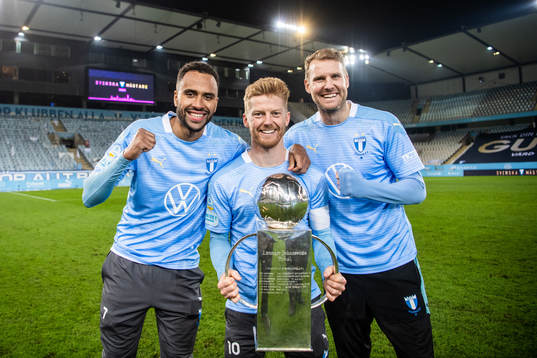 Malmö FFs Isaac Kiese Thelin, Anders Christiansen och Ola
