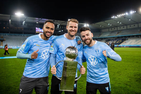 Malmö FFs Isaac Kiese Thelin, Ola Toivonen och Erdal Rakip