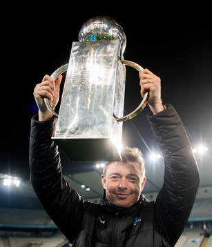 Malmö FFs tränare Jon Dahl Tomasson med Lennart