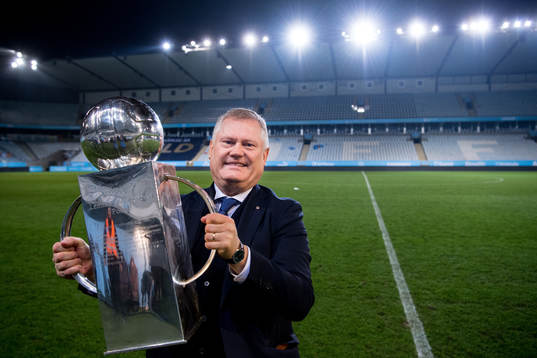 Malmö FFs ordförande Anders Pålsson med Lennart