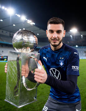 Malmö FFs målvakt Marko Johansson med Lennart Johanssons