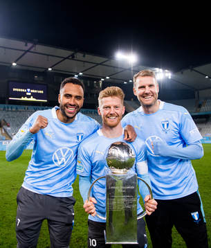 Malmö FFs Isaac Kiese Thelin, Anders Christiansen och Ola