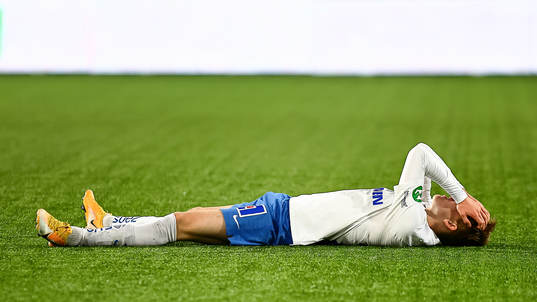 IFK Norrköpings Ísak Bergmann Jóhannesson deppar
