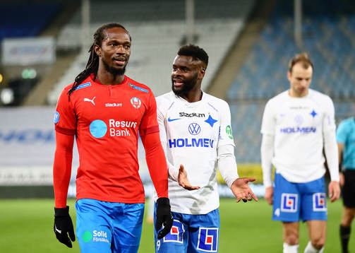 Helsingborgs Kebba Ceesay och IFK Norrköpings Maic Sema