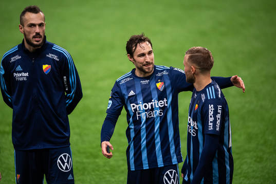 Djurgårdens Kevin Walker och Nicklas Bärkroth