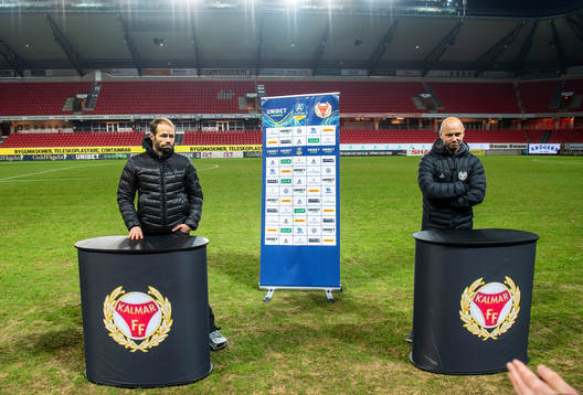Häckens tränare Andreas Alm och Kalmars assisterande