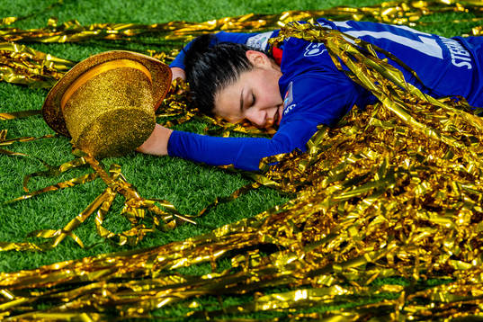 Dejana Stefanovic of Vålerenga celebrates winning the