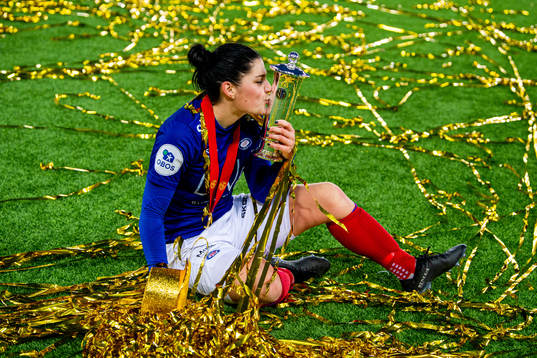 Dejana Stefanovic of Vålerenga celebrates winning the