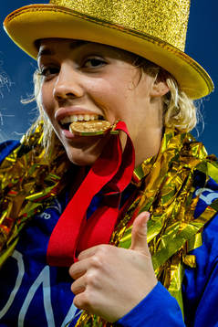 Celin Bizet Ildhusøy of Vålerenga celebrates winning the