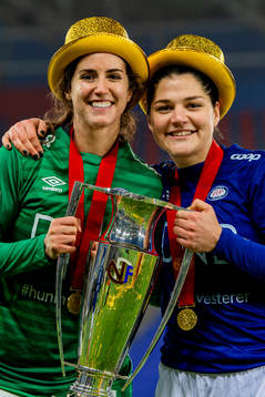 Goalkeeper Hannah Grace Seabert and Dejana Stefanovic of
