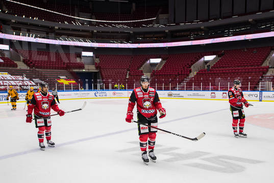 Malmö Redhawks Joseph Veleno, Oliver Lauridsen och Lars