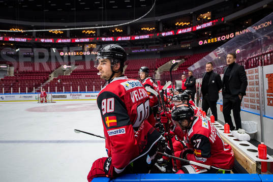 Malmö Redhawks Joseph Veleno deppar i båset