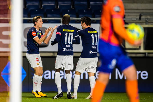 Johan Hove of Strømsgodset celebrates