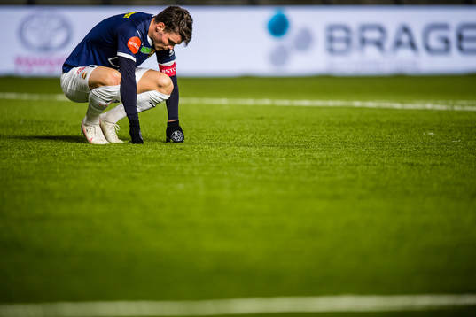 Kristoffer Tokstad of Strømsgodset in pain