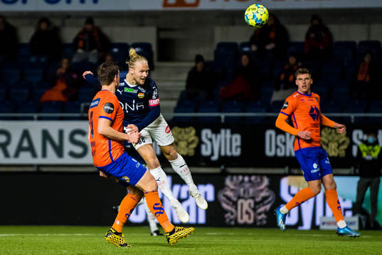 Lars-Jørgen Salvesen of Strømsgodset scores the 0-3 goal