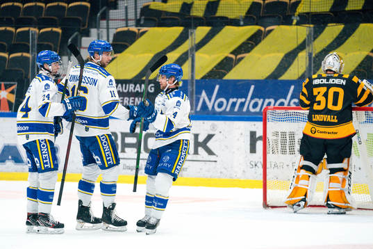 Leksands Oskar Lang, Daniel Gunnarsson och Isak Rosén