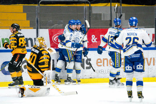 Leksands Fredrik Forsberg och Martin Karlsson jublar