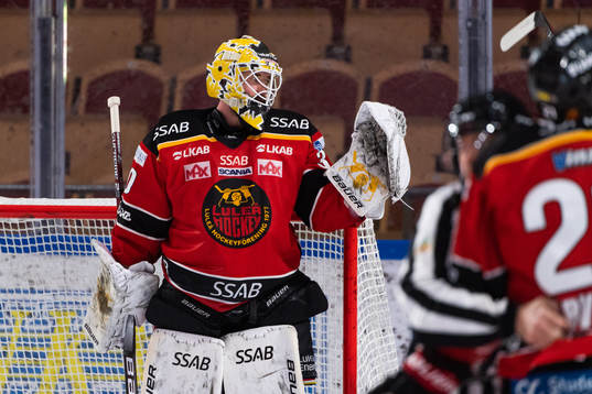 Luleås målvakt David Rautio jublar