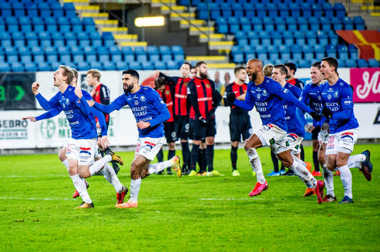Trelleborgs spelare jublar