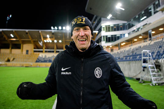 Landskronas tränare Billy Magnusson jublar